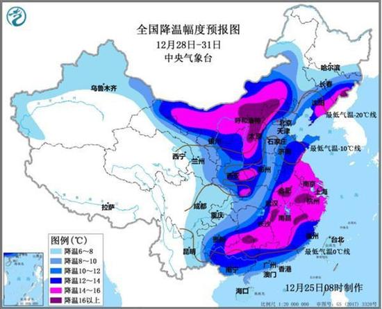 各位南方的小伙伴請注意，霸王級寒潮即將到達